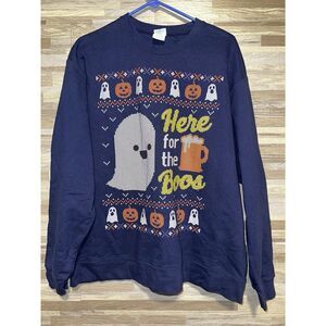 Funny Here for the Boos Sweatshirt Ugly Halloween Sweater Sweatshirt XL #334